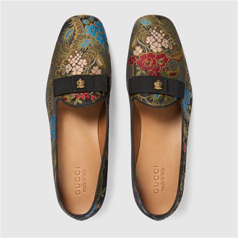 gucci gold silver jacquard loafers dragon|Gucci g-locking loafers.